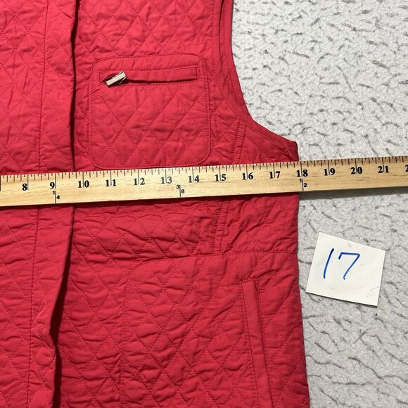 Talbots Women’s Petites Small Quilted Full Zip Vest Lightweight Hot Pink Jacket - Picture 7 of 11